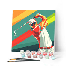 Cargar imagen en el visor de la galería, Mini Pintar por Números 20x20cm con bastidor - Póster Deportivo de Golf