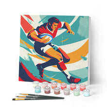 Cargar imagen en el visor de la galería, Mini Pintar por Números 20x20cm con bastidor - Póster Deportivo de Rugby