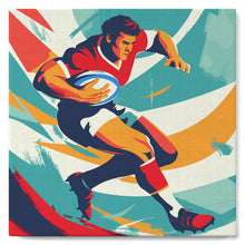 Cargar imagen en el visor de la galería, Mini Pintura por Números 20x20cm con bastidor - Póster Deportivo de Rugby