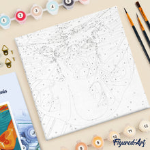 Cargar imagen en el visor de la galería, Mini Pintura por Números 20x20cm con bastidor - Póster Deportivo de Natación