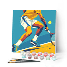 Cargar imagen en el visor de la galería, Mini Pintar por Números 20x20cm con bastidor - Póster Deportivo de Tenis