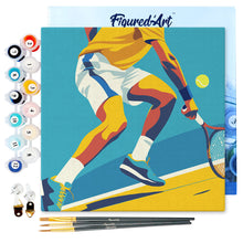 Cargar imagen en el visor de la galería, Mini Pintura por Números 20x20cm con bastidor - Póster Deportivo de Tenis