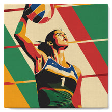 Cargar imagen en el visor de la galería, Mini Pintura por Números 20x20cm con bastidor - Póster Deportivo de Voleibol