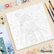 Cargar imagen en el visor de la galería, Mini Pintura por Números 20x20cm con bastidor - Pingüino feliz