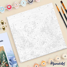 Cargar imagen en el visor de la galería, Mini Pintura por Números 20x20cm con bastidor - Majestuoso ciervo invernal