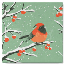 Cargar imagen en el visor de la galería, Mini Pintura por Números 20x20cm con bastidor - Pájaro rojo de invierno