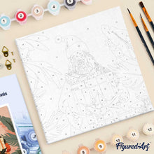 Cargar imagen en el visor de la galería, Mini Pintura por Números 20x20cm con bastidor - Papá Noel con regalos