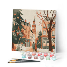 Cargar imagen en el visor de la galería, Mini Pintar por Números 20x20cm con bastidor - Navidad en Londres