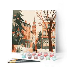 Cargar imagen en el visor de la galería, Mini Pintar por Números 20x20cm con bastidor - Navidad en Londres