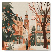 Cargar imagen en el visor de la galería, Mini Pintura por Números 20x20cm con bastidor - Navidad en Londres