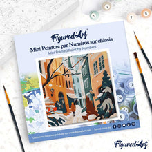 Cargar imagen en el visor de la galería, Mini Pintura por Números 20x20cm con bastidor - Callejón nevado