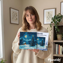 Cargar imagen en el visor de la galería, Mini Pintura por Números 20x20cm con bastidor - Noche estrellada de Navidad