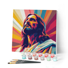 Cargar imagen en el visor de la galería, Mini Pintar por Números 20x20cm con bastidor - Jesús radiante