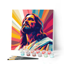 Cargar imagen en el visor de la galería, Mini Pintar por Números 20x20cm con bastidor - Jesús radiante