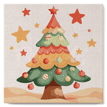 Cargar imagen en el visor de la galería, Mini Pintura por Números 20x20cm con bastidor - Adorable árbol de Navidad