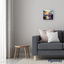 Cargar imagen en el visor de la galería, Mini Pintura por Números 20x20cm con bastidor - Puerta Torii al Atardecer
