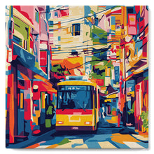 Cargar imagen en el visor de la galería, Mini Pintura por Números 20x20cm con bastidor - Autobús Urbano de Tokio