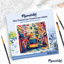 Cargar imagen en el visor de la galería, Mini Pintura por Números 20x20cm con bastidor - Autobús Urbano de Tokio