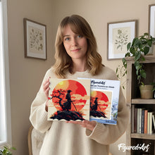 Cargar imagen en el visor de la galería, Mini Pintura por Números 20x20cm con bastidor - Samurái al Atardecer