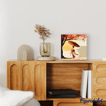 Cargar imagen en el visor de la galería, Mini Pintura por Números 20x20cm con bastidor - Paseo Pacífico de una Geisha