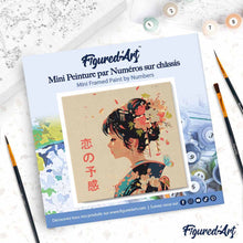 Cargar imagen en el visor de la galería, Mini Pintura por Números 20x20cm con bastidor - Aroma Japonés del Amor