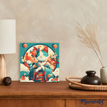Cargar imagen en el visor de la galería, Mini Pintura por Números 20x20cm con bastidor - Gata Princesa Japonesa