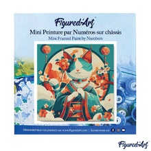 Cargar imagen en el visor de la galería, Mini Pintura por Números 20x20cm con bastidor - Gata Princesa Japonesa