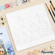 Cargar imagen en el visor de la galería, Mini Pintura por Números 20x20cm con bastidor - Casa de ladrillo en invierno