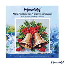 Cargar imagen en el visor de la galería, Mini Pintura por Números 20x20cm con bastidor - Campanas de Navidad