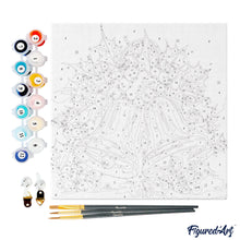 Cargar imagen en el visor de la galería, Mini Pintura por Números 20x20cm con bastidor - Campanas de Navidad