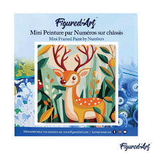 Cargar imagen en el visor de la galería, Mini Pintura por Números 20x20cm con bastidor - Reno dorado