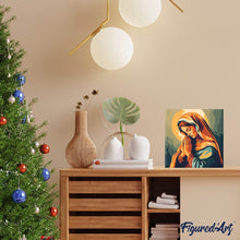 Cargar imagen en el visor de la galería, Mini Pintura por Números 20x20cm con bastidor - Virgen María rezando