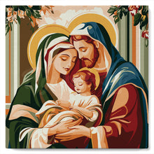 Cargar imagen en el visor de la galería, Mini Pintar por Números 20x20cm con bastidor - Sagrada Familia