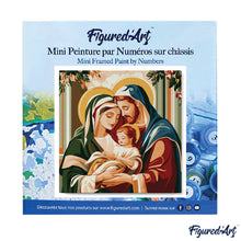 Cargar imagen en el visor de la galería, Mini Pintura por Números 20x20cm con bastidor - Sagrada Familia