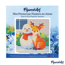 Cargar imagen en el visor de la galería, Mini Pintura por Números 20x20cm con bastidor - Amigos navideños