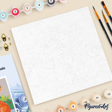 Cargar imagen en el visor de la galería, Mini Pintura por Números 20x20cm con bastidor - Amigos navideños