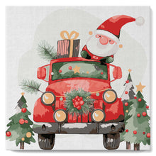 Cargar imagen en el visor de la galería, Mini Pintura por Números 20x20cm con bastidor - Camión de Papá Noel