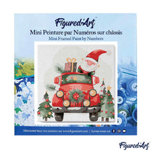 Cargar imagen en el visor de la galería, Mini Pintura por Números 20x20cm con bastidor - Camión de Papá Noel
