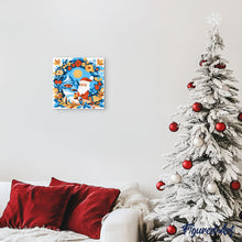 Cargar imagen en el visor de la galería, Mini Pintura por Números 20x20cm con bastidor - Corona y Papá Noel