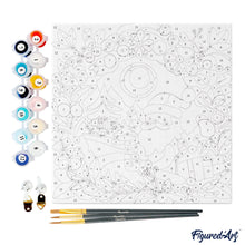 Cargar imagen en el visor de la galería, Mini Pintura por Números 20x20cm con bastidor - Corona y Papá Noel