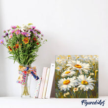 Cargar imagen en el visor de la galería, Mini Pintura por Números 20x20cm con bastidor - Margaritas
