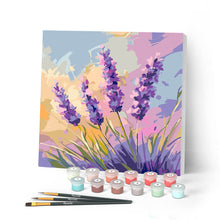 Cargar imagen en el visor de la galería, Pintar por numeros Figured'Art - Mini Pintura por Números 20x20cm con bastidor - Lavanda