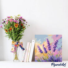Cargar imagen en el visor de la galería, Mini Pintura por Números 20x20cm con bastidor - Lavanda