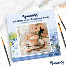Cargar imagen en el visor de la galería, Mini Pintura por Números 20x20cm con bastidor - Café de la mañana