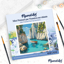Cargar imagen en el visor de la galería, Mini Pintura por Números 20x20cm con bastidor - Cala Azul Tranquila