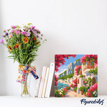 Cargar imagen en el visor de la galería, Mini Pintura por Números 20x20cm con bastidor - Calle Florida de Capri