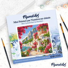 Cargar imagen en el visor de la galería, Mini Pintura por Números 20x20cm con bastidor - Calle Florida de Capri