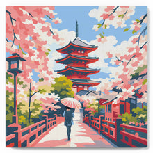 Cargar imagen en el visor de la galería, Mini Pintura por Números 20x20cm con bastidor - Kioto en Flor