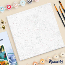 Cargar imagen en el visor de la galería, Mini Pintura por Números 20x20cm con bastidor - Ciudad costera marroquí