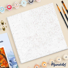 Cargar imagen en el visor de la galería, Mini Pintura por Números 20x20cm con bastidor - Vista otoñal del gato